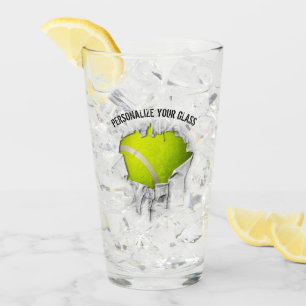 Torn Tennis (Personalised) Glass