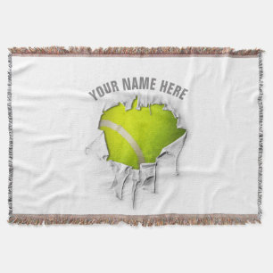 Torn Tennis Throw Blanket