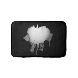 Torn Volleyball Black Bath Mat
