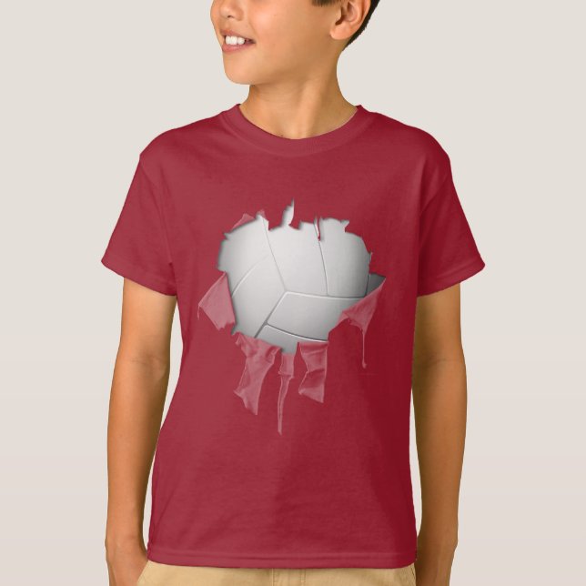 Torn Volleyball Dark T-Shirt (Front)