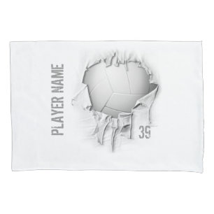 Torn Volleyball Personalised White Pillowcase