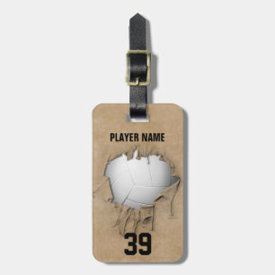 Torn Volleyball (white personalized) Luggage Tag