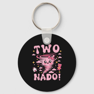 Tornado 2 Year Old Girl Birthday Two Nado 2nd Bday Key Ring