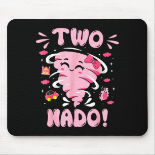 Tornado 2 Year Old Girl Birthday Two Nado 2nd Bday Mouse Pad
