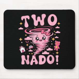 Tornado 2 Year Old Girl Birthday Two Nado 2nd Bday Mouse Pad
