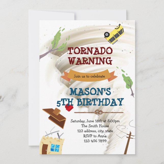 Tornado birthday invitation (Front)