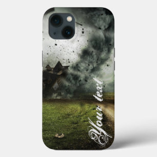Tornado destroying house storm  iPhone 13 case