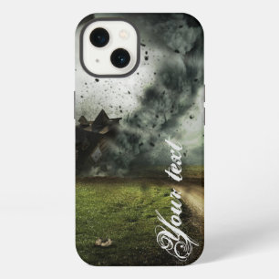 Tornado destroying house storm meteorology iPhone 13 case