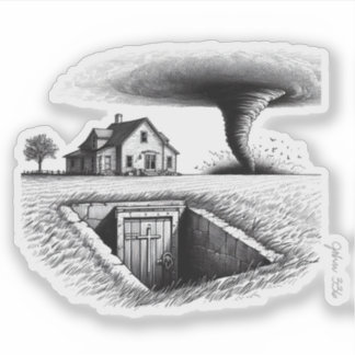 Tornado House Cellar with Cross