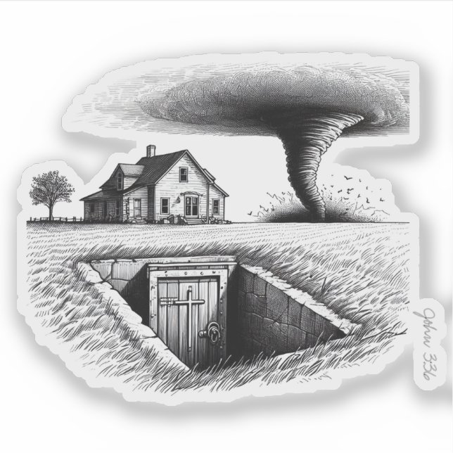 Tornado House Cellar with Cross (Front)