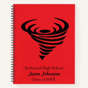 Tornado Mascot School Spiral Personalised Notebook