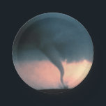 Tornado Paper Plate<br><div class="desc">A dangerous tornado or “twister” touches down in Oklahoma and is captured on film by storm chasers from the National Severe Storms Laboratory of NOAA. This twister has a dust and debris cloud forming at the ground surface in tornado alley.</div>