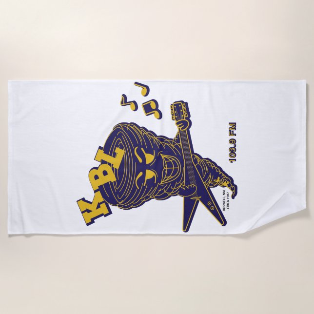 Tornado Playing Guitar Beach Towel (Front)