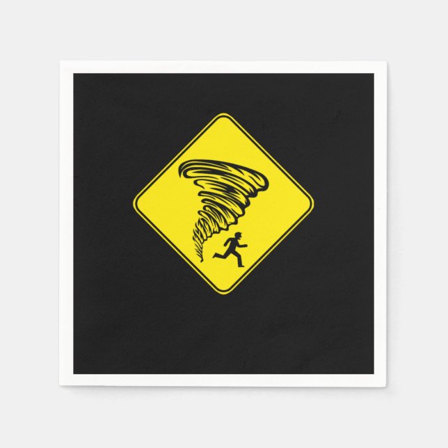Tornado Storm Chaser Hurricane Weather Rain Gift Napkin (Front)