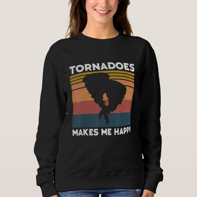 Tornado Storm Hurricane Weather Meteorologist Torn Sweatshirt (Front)