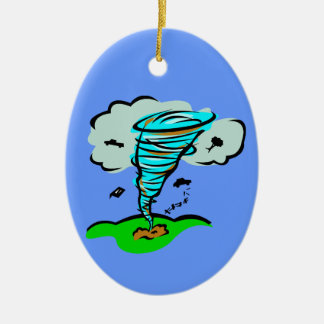 Tornado Twister Storm Chaser Flying Objects Ceramic Tree Decoration