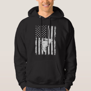 Tornado US Flag Hurricane Storm Tornado Chaser Men Hoodie