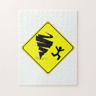Tornado Warning Sign Jigsaw Puzzle