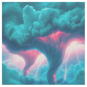 Tornadoes Storm Clouds Lightning  Fabric