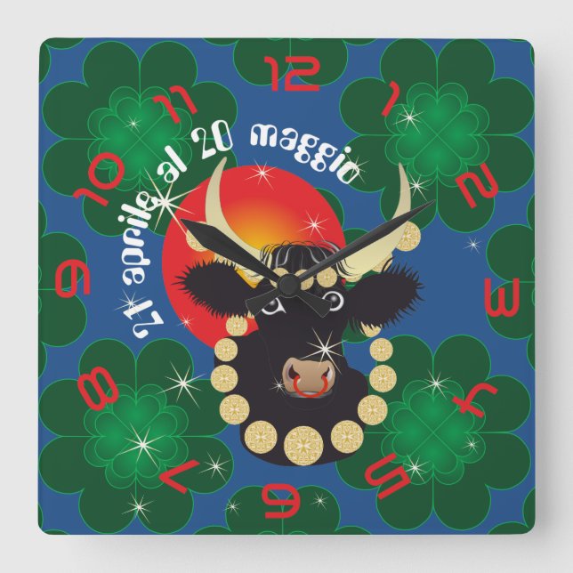 Toro 21 aple al 20 maggio Orologio Square Wall Clock (Front)
