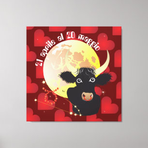 Toro 21 aprile al 20 maggio Stampa su tela Canvas Print