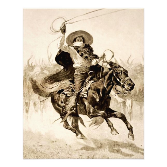 “Toro Toro” A Vaquero Roping a Steer Photo Print (Front)