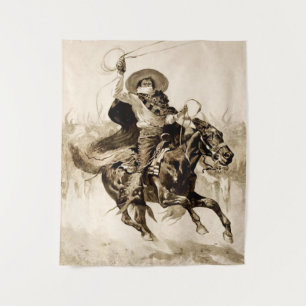 “Toro Toro” A Vaquero Roping a Steer Tapestry