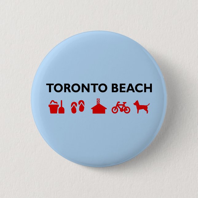 Toronto Beach Icons Light-Colour 6 Cm Round Badge (Front)
