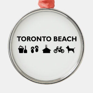 Toronto Beach Icons Monotone Black Metal Tree Decoration