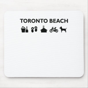 Toronto Beach Icons Monotone Black Mouse Pad
