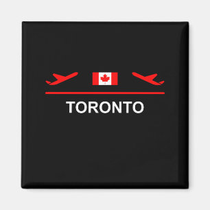 Toronto Canada Airport Plane Dark Colour Magnet