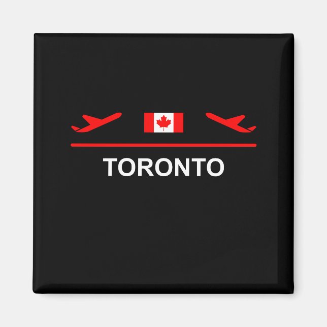 Toronto Canada Airport Plane Dark Colour Magnet (Front)