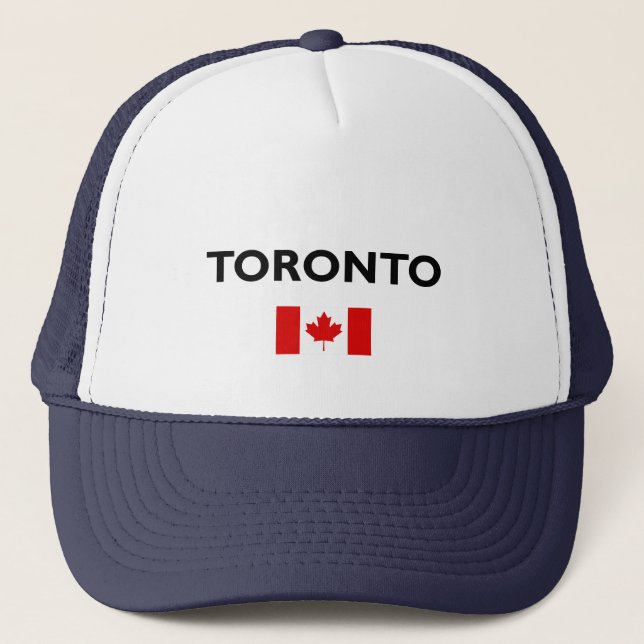 Toronto Canada Canadian Flag Light-Colour Trucker Hat (Front)