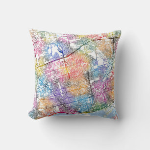 Toronto Canada City Map Cushion