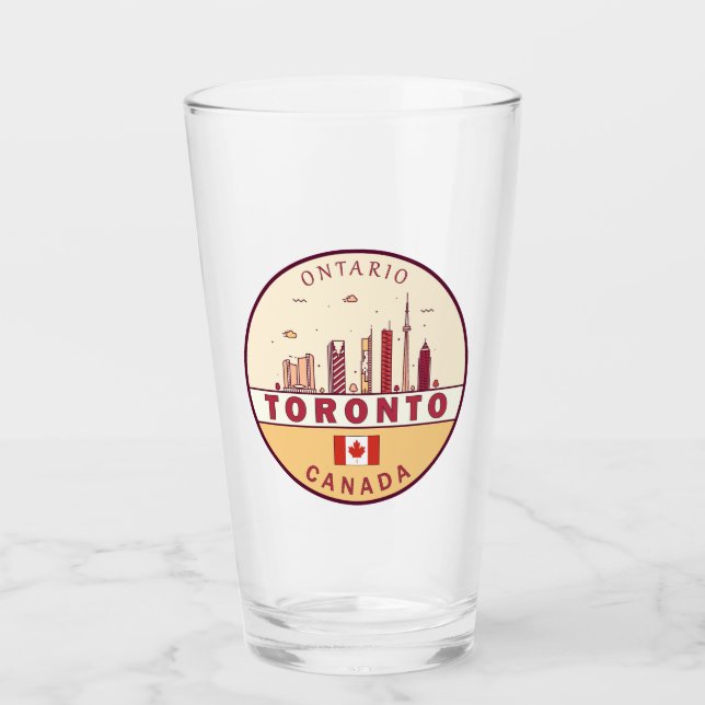 Toronto Canada City Skyline Emblem Glass (Front)