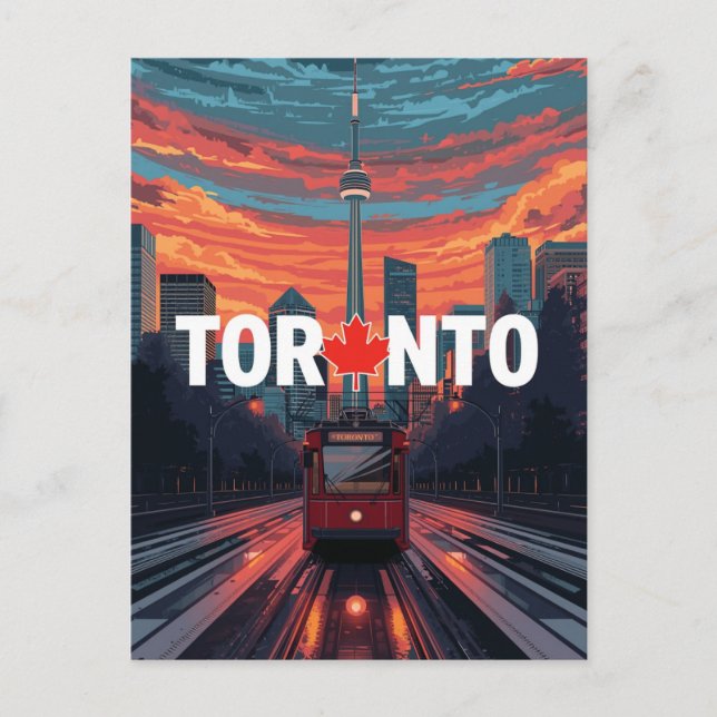 Toronto Canada CN Tower Streetcar Postcard (Front)