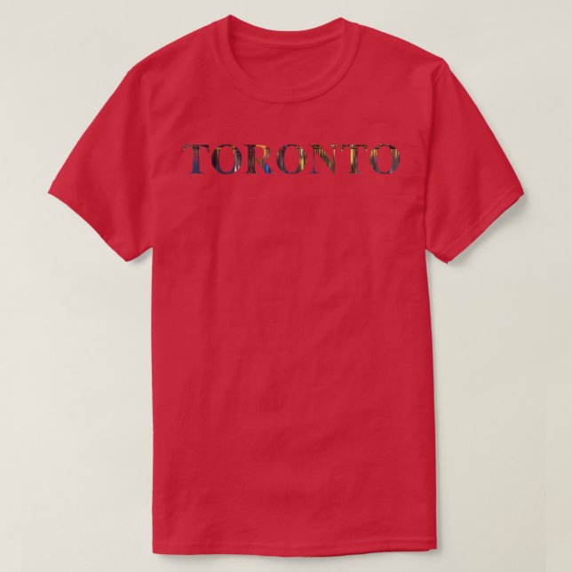 Toronto Canada Lettering Night Skyline Skyscraper  T-Shirt (Design Front)