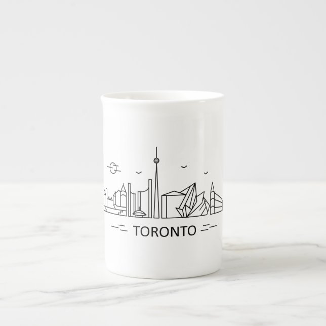 Toronto Canada Lineart Bone China Mug (Front)