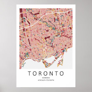 Toronto Canada Map Poster   Modern City Wall Art
