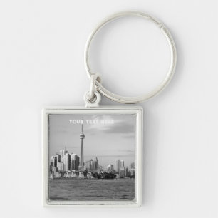 Toronto Canada Ontario Black White Vintage  Key Ring