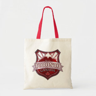 Toronto Canada red grunge shield tote bag