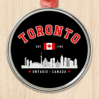 Toronto Canada Skyline City Metal Tree Decoration