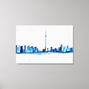 Toronto Canada Skyline Vintage CN Tower Canvas Print