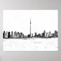 Toronto Canada Skyline Vintage CN Tower