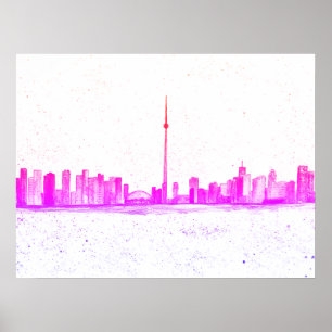Toronto Canada Skyline Vintage CN Tower Poster