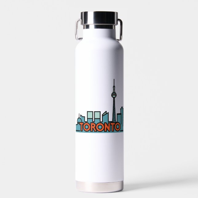 Toronto Canada Skyline Water Bottle (Front)