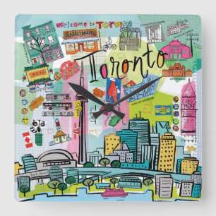 Toronto, Canada Square Wall Clock