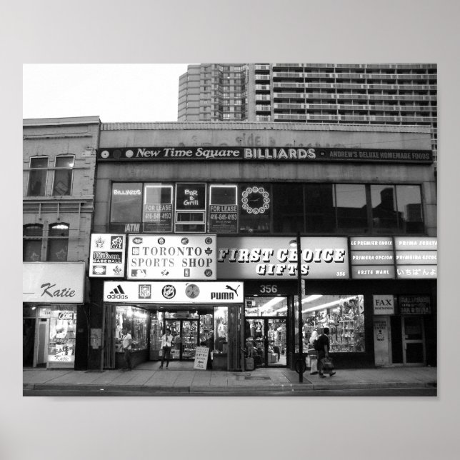 Toronto Canada Store Front Black And White Photo Poster (Front)
