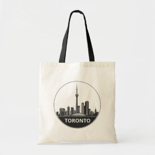 Toronto, Canada Stylised Skyline Large Tote Bag