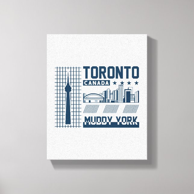 Toronto Canada Urban Skyline Graphic Design Canvas Print (Front)